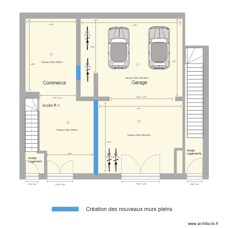 13 14 Aristide Rouzière Garage séparer Commerce. Plan de 6 pièces et 103 m2