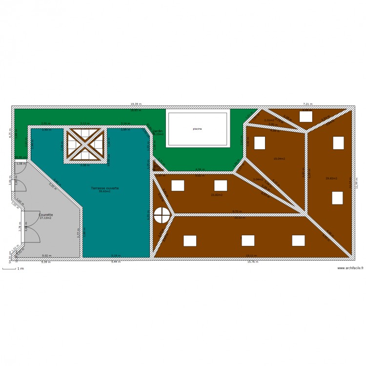 Ma villa du Bled Terrasse avec toiture. Plan de 0 pièce et 0 m2