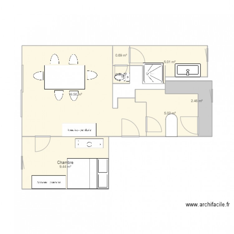 Appartement Pessac. Plan de 0 pièce et 0 m2