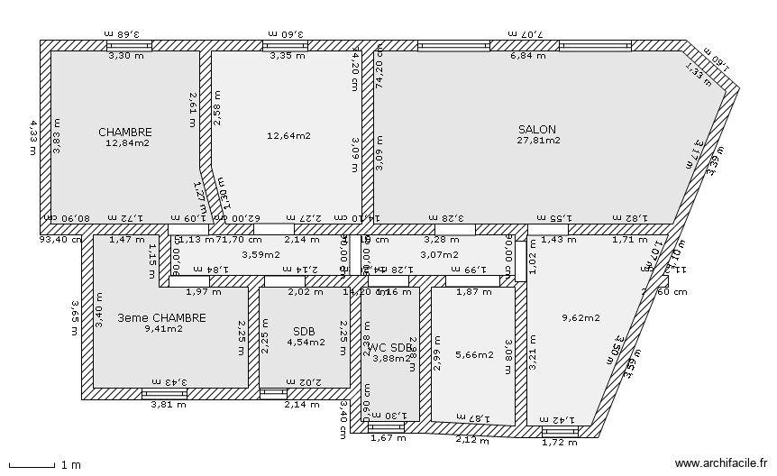viavictorhugo 3 grandcuisine. Plan de 10 pièces et 93 m2