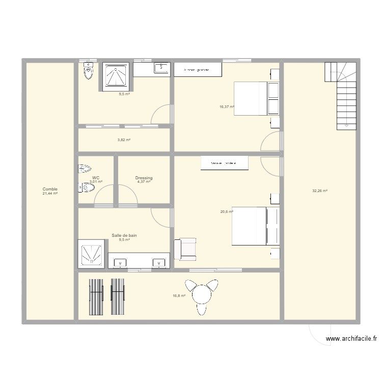 Maison Mangily étage 31 juillet 2022. Plan de 19 pièces et 278 m2