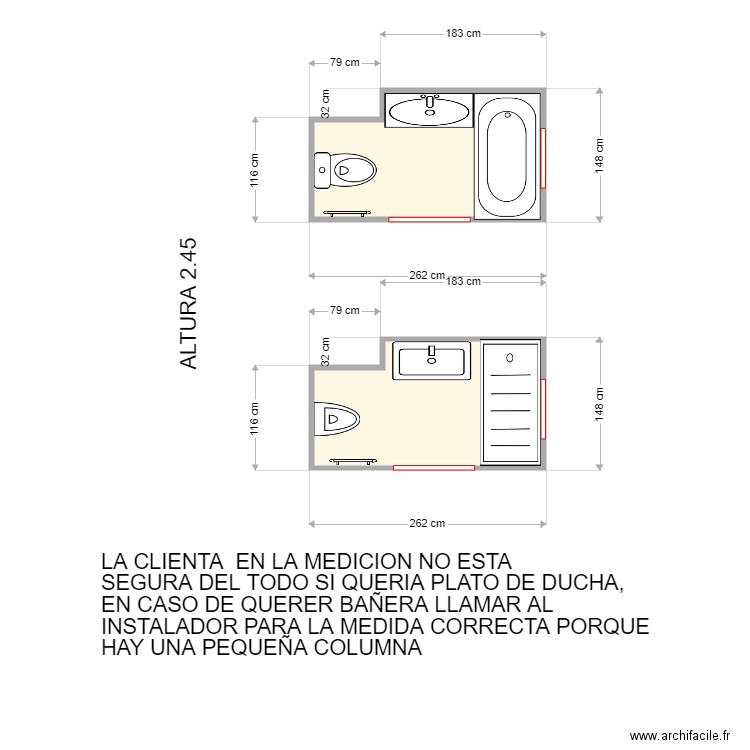 MARTA ARRIBAS. Plan de 2 pièces et 6 m2