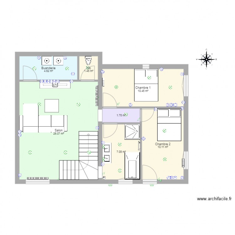 Etage St Myon Arnould chambres version 4. Plan de 0 pièce et 0 m2