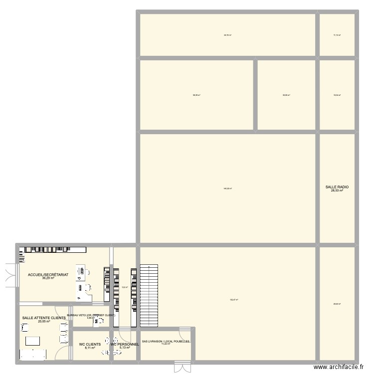 PROJET 3. Plan de 16 pièces et 604 m2