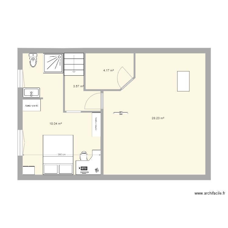 Chambre bas maison modif 3. Plan de 0 pièce et 0 m2