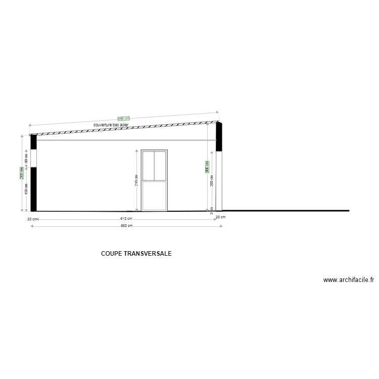COUPE TRANSVERSALE  A  A. Plan de 0 pièce et 0 m2