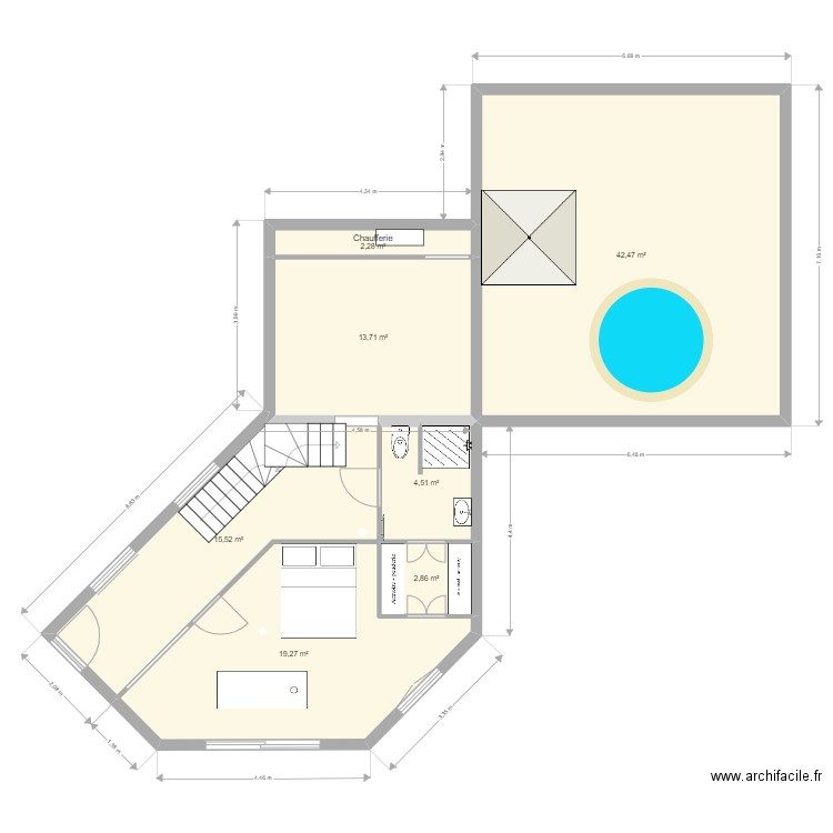 Extansion2. Plan de 9 pièces et 161 m2