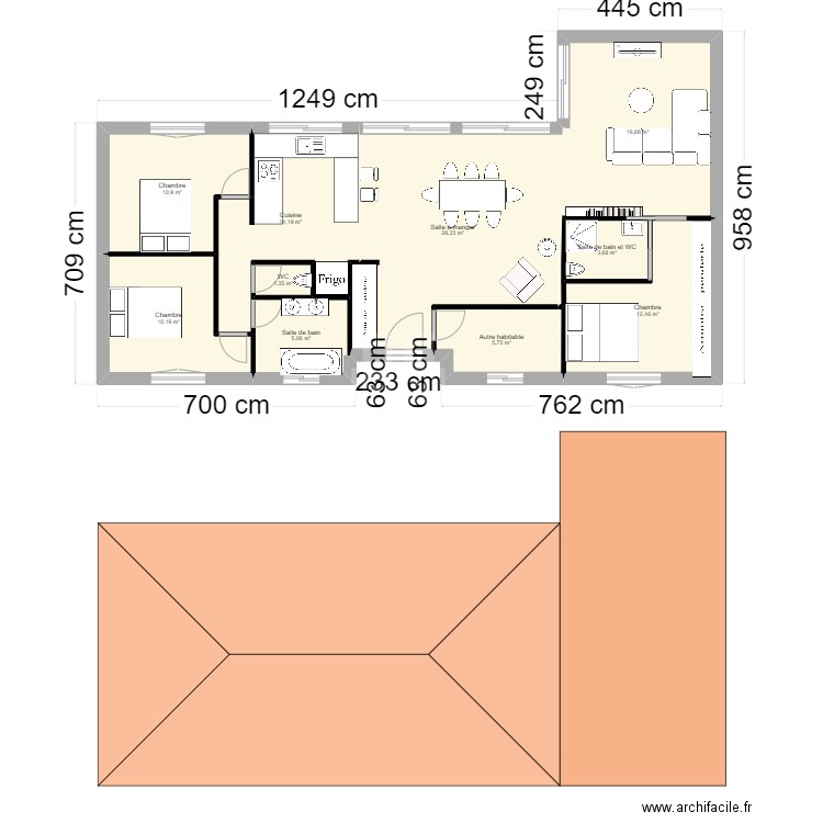 maison 3. Plan de 10 pièces et 111 m2
