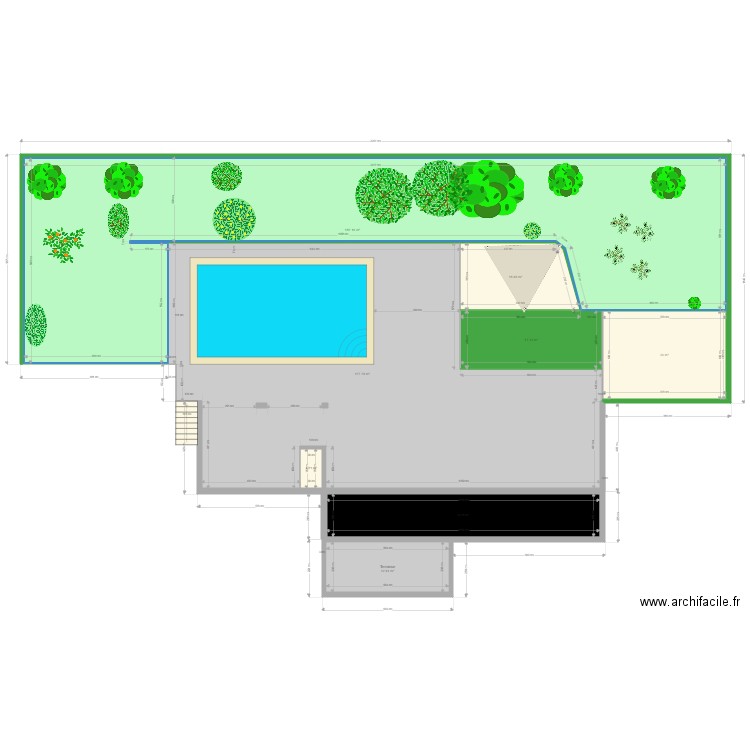 Terrasses etage v2. Plan de 8 pièces et 456 m2