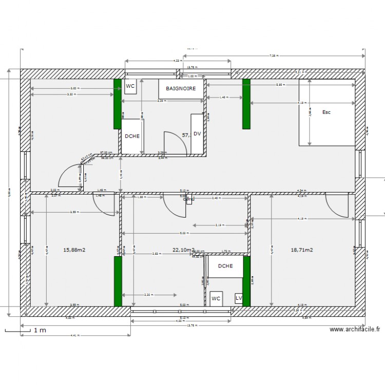 Etage DL V2. Plan de 0 pièce et 0 m2
