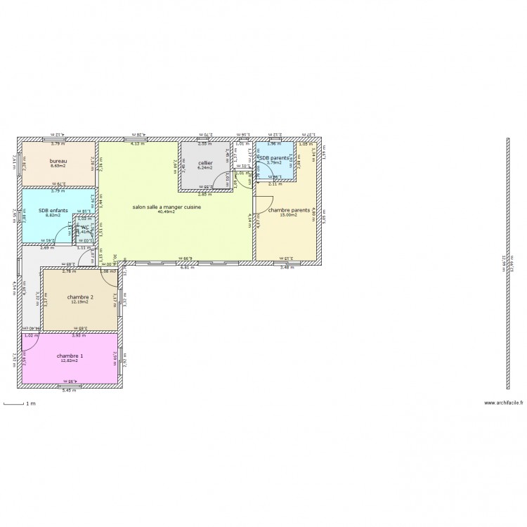 maison plein pied en U - 3. Plan de 0 pièce et 0 m2