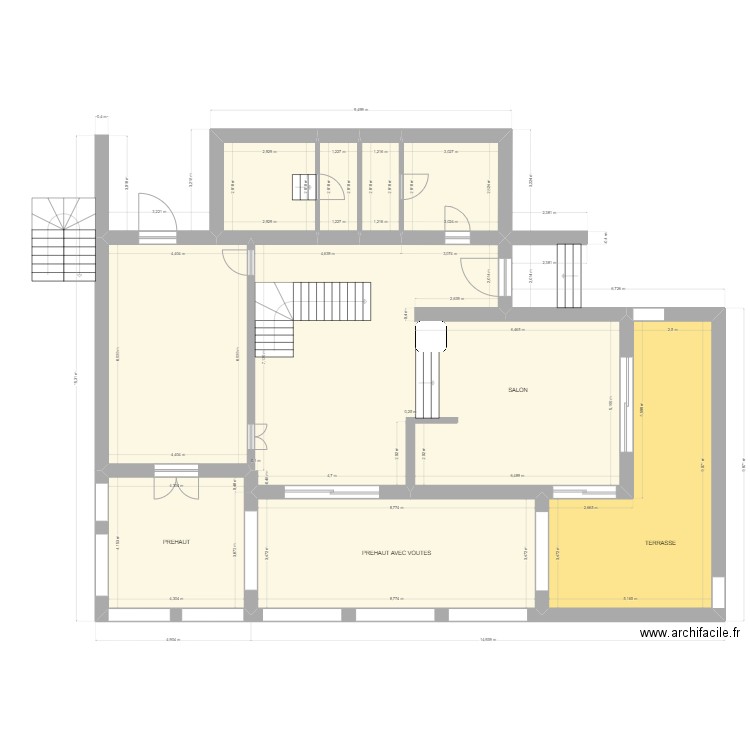 Extension Hammamet Modifié RDC. Plan de 9 pièces et 212 m2