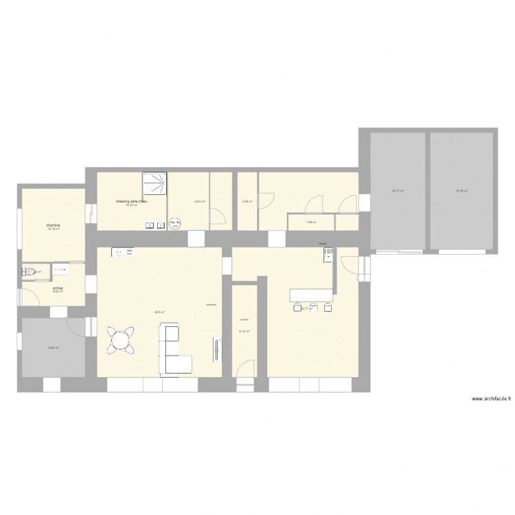 RDC appartements 1 et 2. Plan de 0 pièce et 0 m2