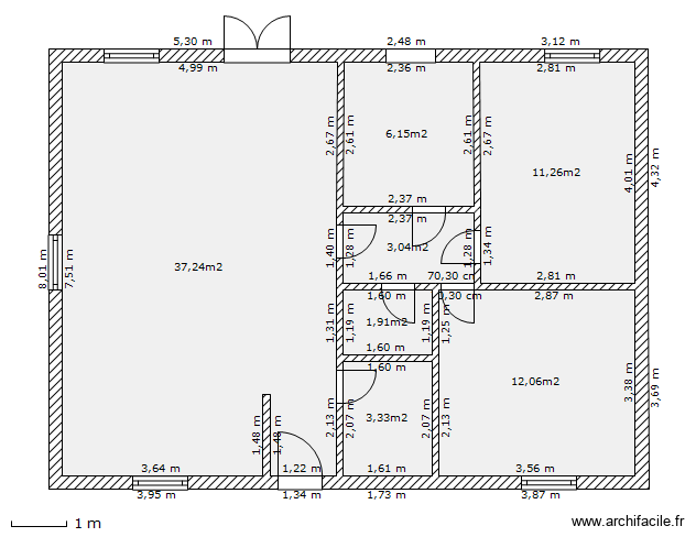 planmaison2. Plan de 7 pièces et 75 m2