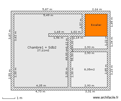 test2. Plan de 3 pièces et 42 m2