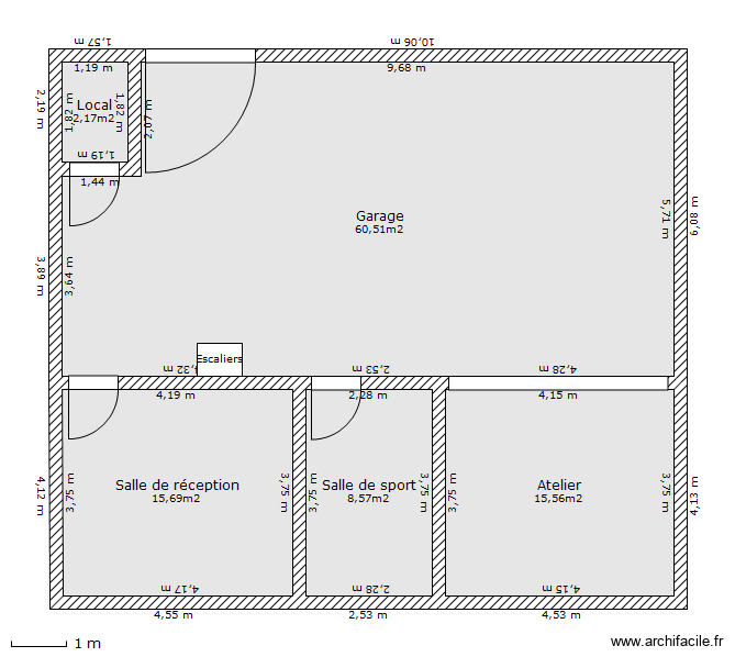 Plan garage. Plan de 5 pièces et 102 m2
