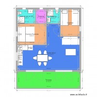 Plan 2 chambres 2 SDE GreenCottages 50m2 