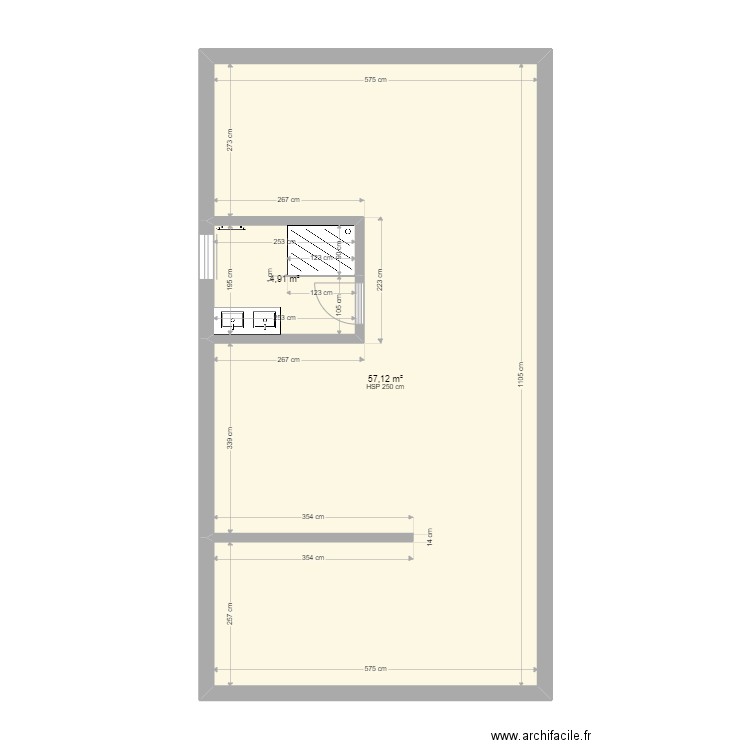 SDB & Maison Ledoux . Plan de 2 pièces et 62 m2