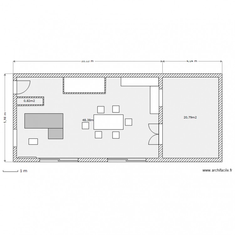 projet maison terrain largeur 10m RDC. Plan de 0 pièce et 0 m2