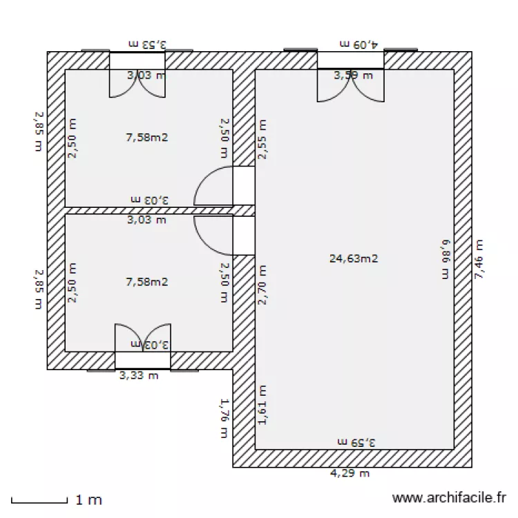 3 chambres. Plan de 3 chambres. Plan de