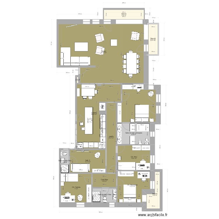 Diagonal 672 BOIX. Plan de 16 pièces et 183 m2