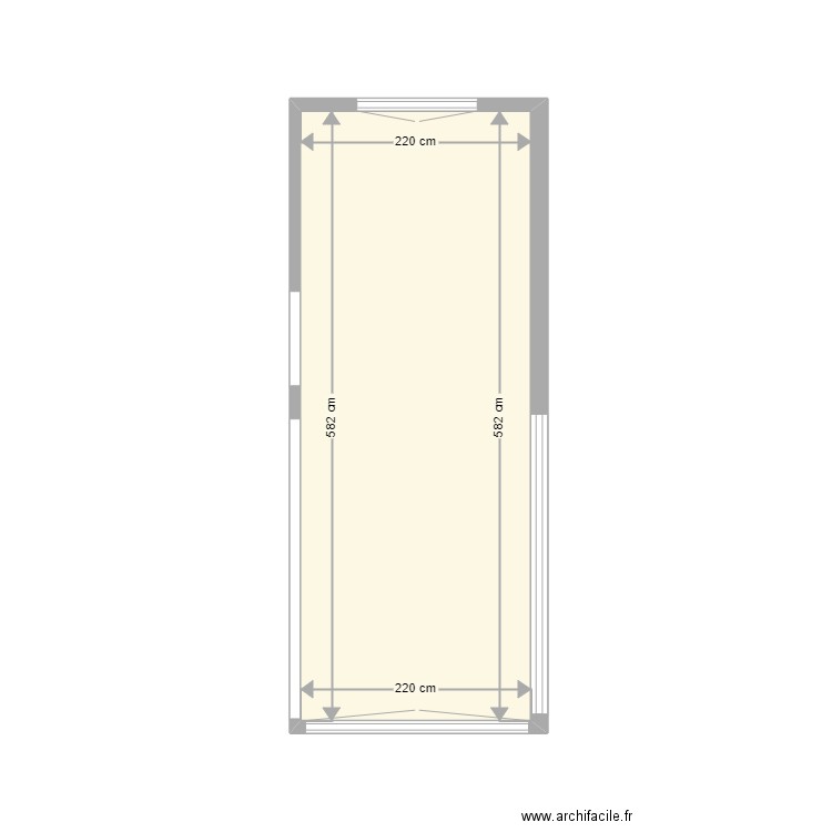 20 pieds simple  Vanhoutte. Plan de 1 pièce et 13 m2