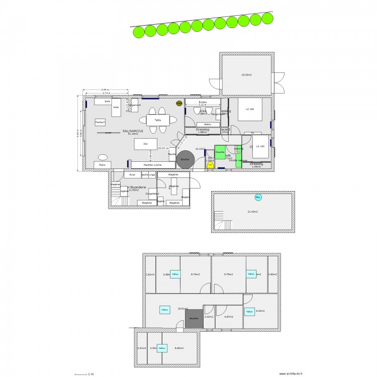 Project avec extension sur la terrasse V2. Plan de 0 pièce et 0 m2