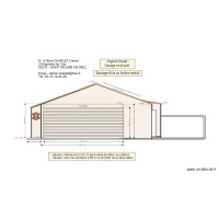 Extension garage -  Pignon Ouest - Toit plat - bardage bois