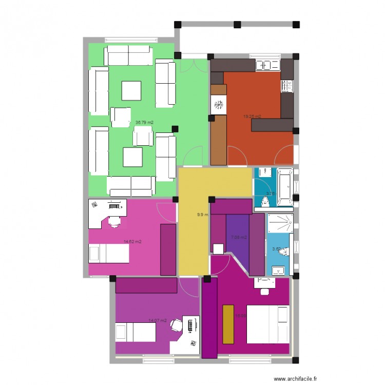 Projet étage Fourti 11032015 version finale. Plan de 0 pièce et 0 m2