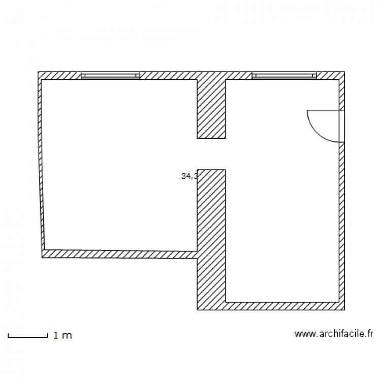 Appartement 2 (avant travaux). Plan de 0 pièce et 0 m2