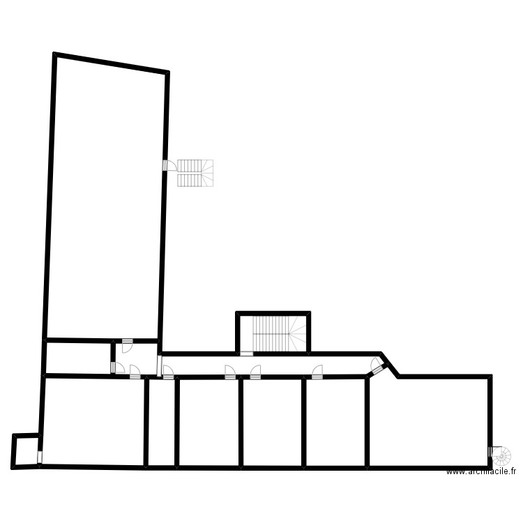 Fosses bloc A étage 1. Plan de 11 pièces et 497 m2