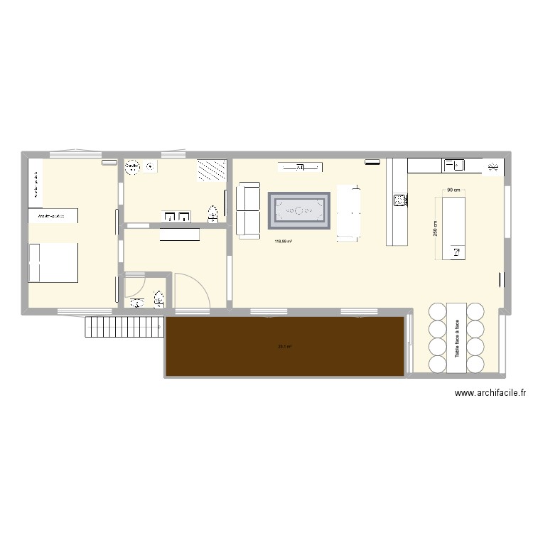 Appartement Soignies - THE ONE VIDE. Plan de 2 pièces et 142 m2