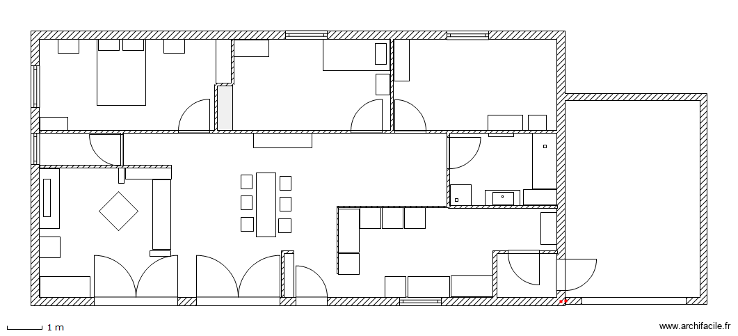projet final. Plan de 2 pièces et 13 m2