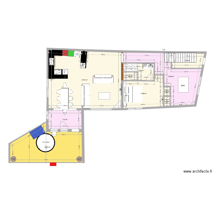 les angles étage salon mofifications 4 terrasse . Plan de 0 pièce et 0 m2