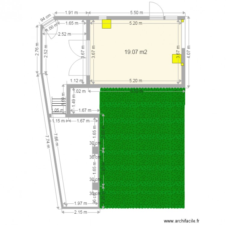 terrasse extension essai 3. Plan de 0 pièce et 0 m2
