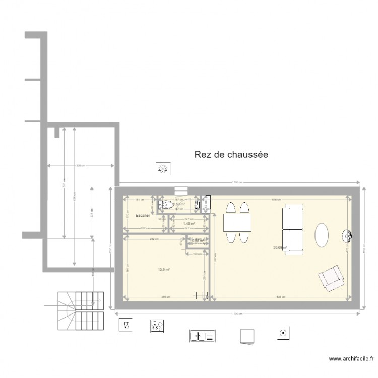 extension R plus 1 bureau etage. Plan de 0 pièce et 0 m2