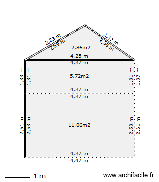 plan coupe jardin. Plan de 3 pièces et 20 m2