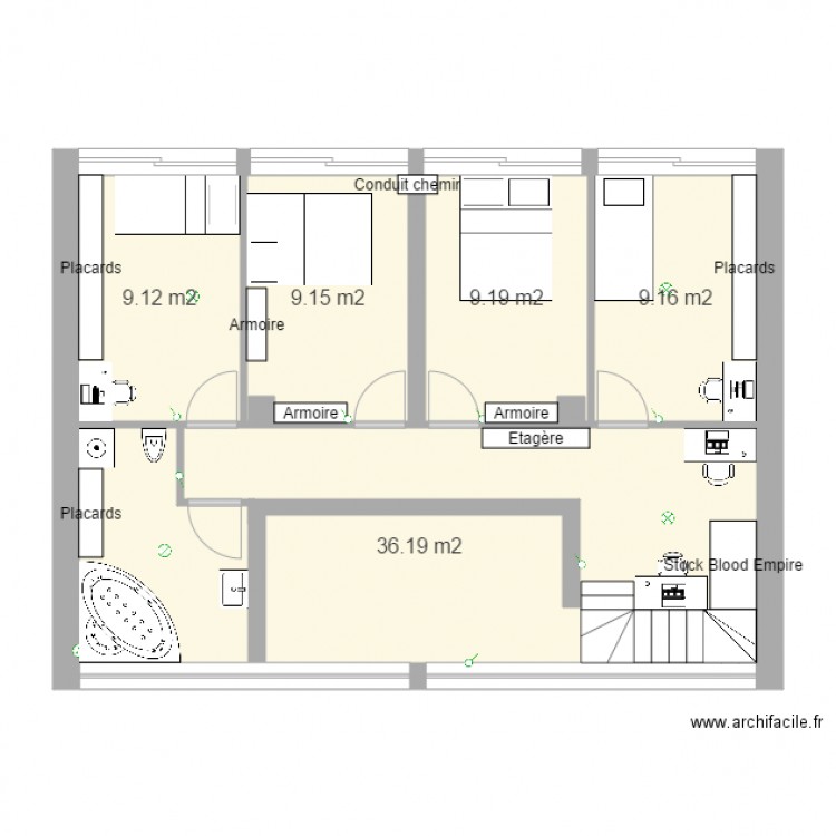 chalet etage2. Plan de 0 pièce et 0 m2