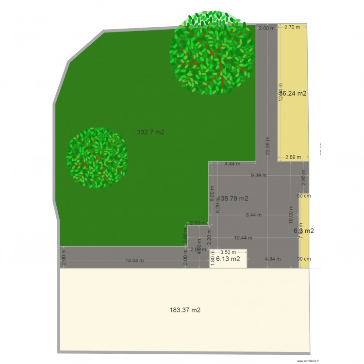 lescieux terrasse composite V2. Plan de 0 pièce et 0 m2