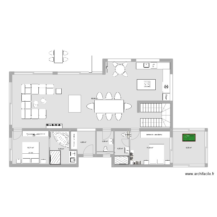 Chambre parentale suisse 1. Plan de 9 pièces et 132 m2