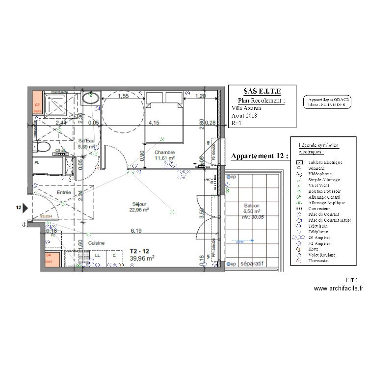 Appartement 12 Villa Azurea RECOLEMENT. Plan de 0 pièce et 0 m2