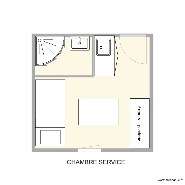 CHAMBRE DE SERVICE. Plan de 0 pièce et 0 m2