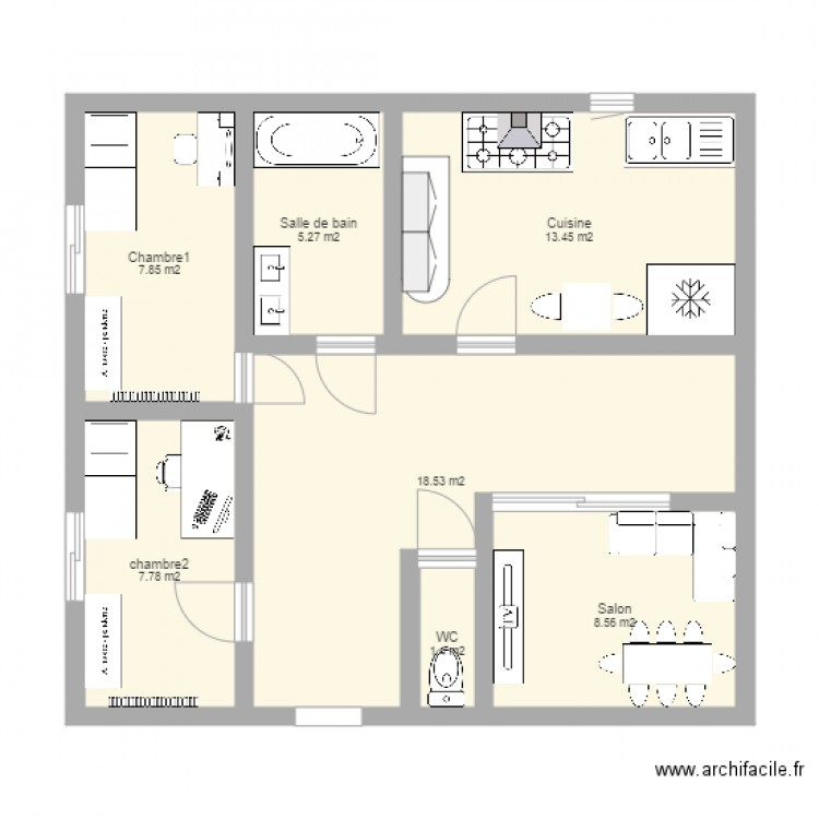 plan appartement 63m2