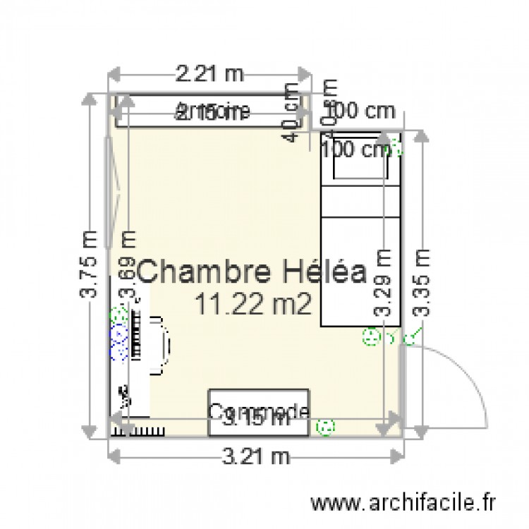 Chambre Héléa. Plan de 0 pièce et 0 m2