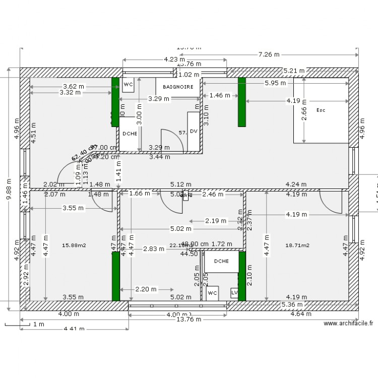Etage DL V2. Plan de 0 pièce et 0 m2
