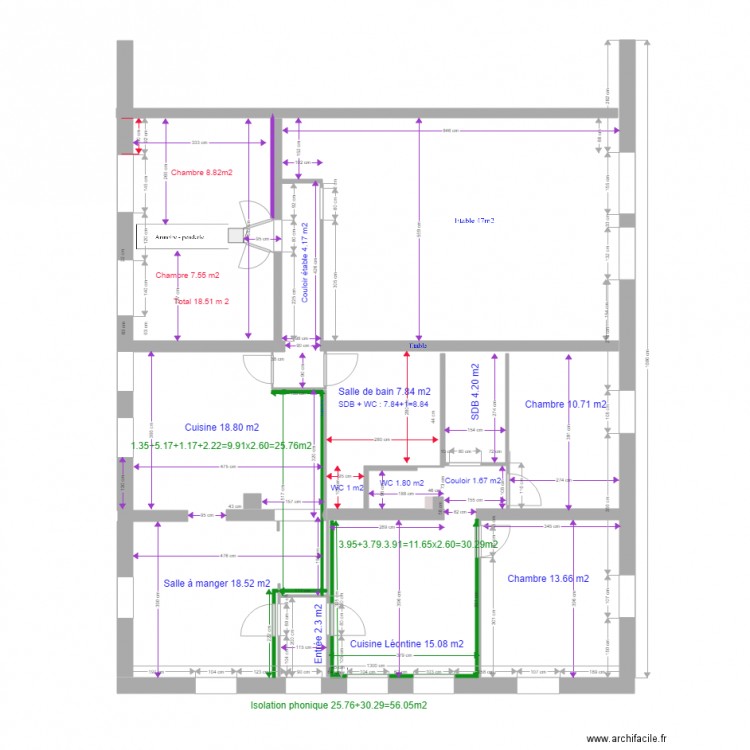 plan maison pour isolation phonique et thermique. Plan de 0 pièce et 0 m2