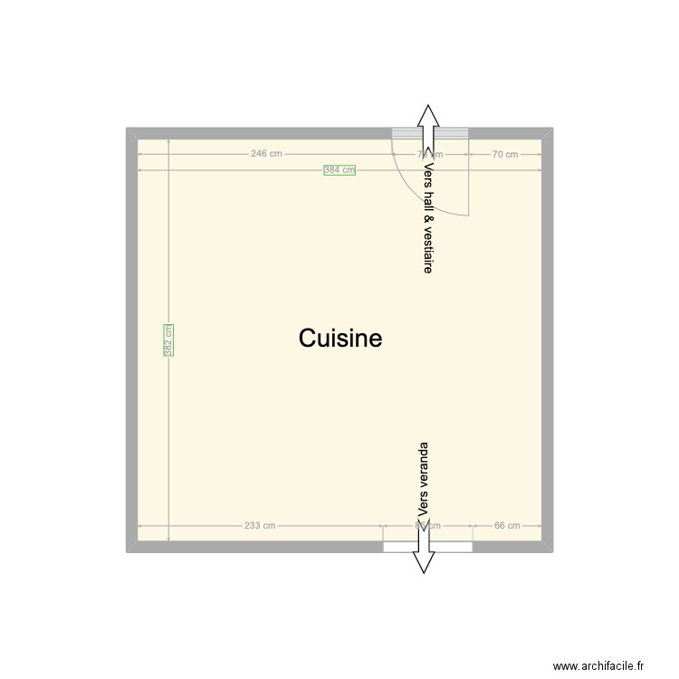 Maison Aische - Cuisine. Plan de 1 pièce et 15 m2