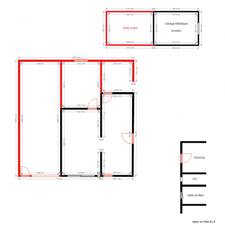 Extension Garage Détail. Plan de 0 pièce et 0 m2