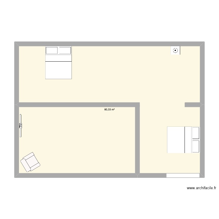 Dav House. Plan de 1 pièce et 80 m2