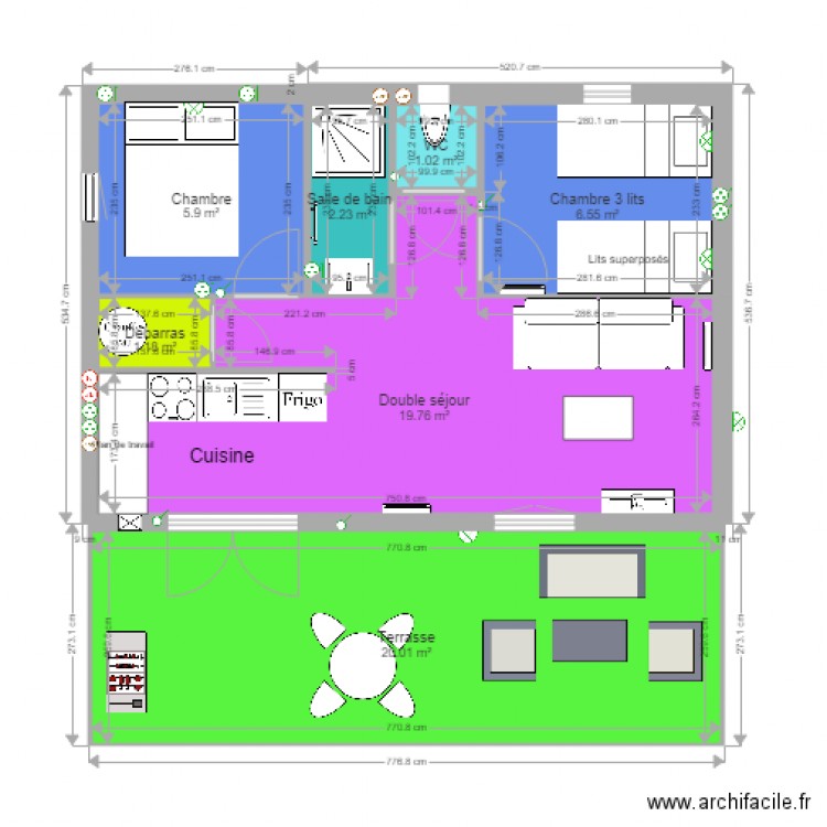 Plan GreenCottages 2 chambres 35m2 . Plan de 0 pièce et 0 m2